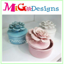 Nuevo diseño suministra cajas de joyas de flores de cerámica